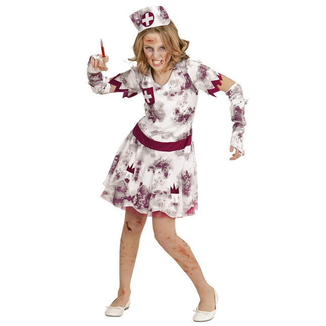 Vestido Halloween Niña Enfermera Zombie