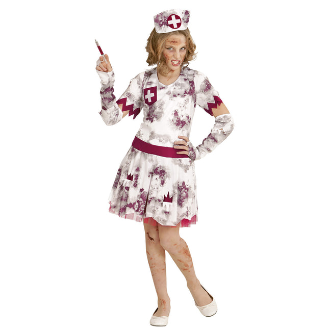 Vestido Halloween Niña Enfermera Zombie