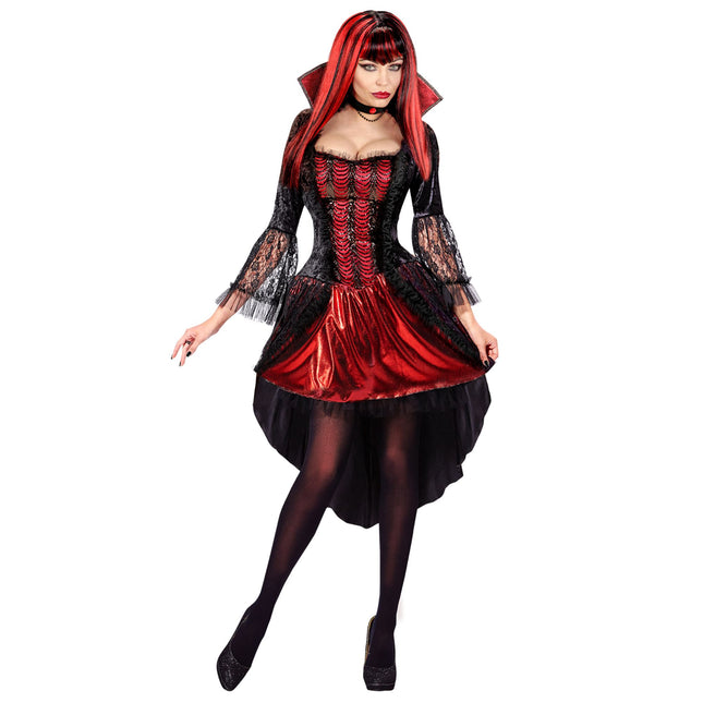 Vestido Halloween Damas Vampiro 2 piezas