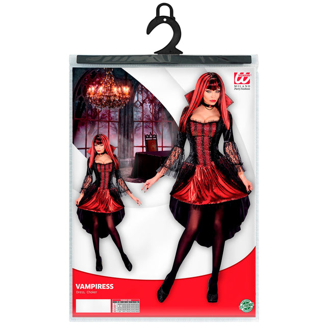 Vestido Halloween Damas Vampiro 2 piezas