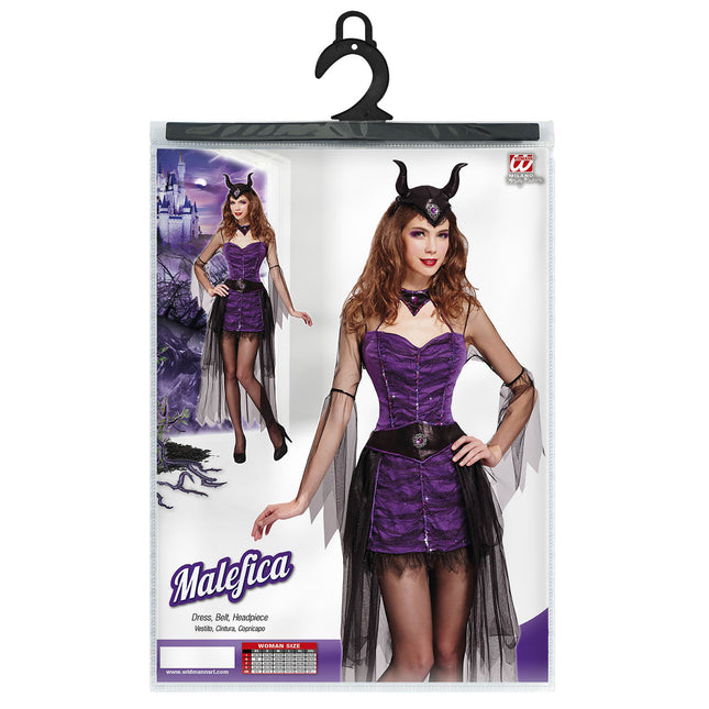 Vestido Halloween Negro Púrpura Señoras Malefizia