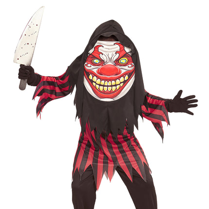Disfraz Halloween Rojo Negro Payaso Niño