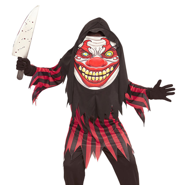 Disfraz Halloween Rojo Negro Payaso Niño