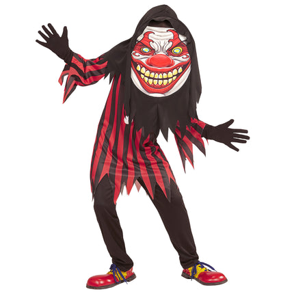 Disfraz Halloween Rojo Negro Payaso Niño