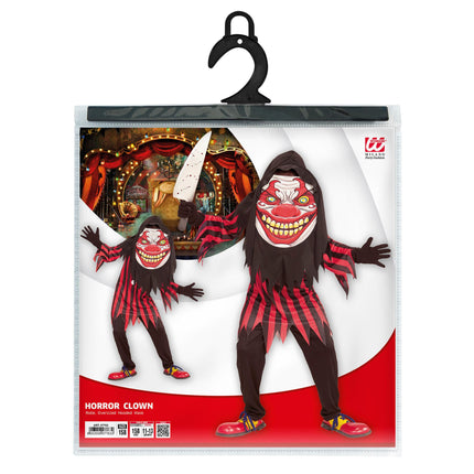 Disfraz Halloween Rojo Negro Payaso Niño