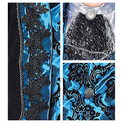 Disfraz de Halloween Vampiro Negro Azul Hombre
