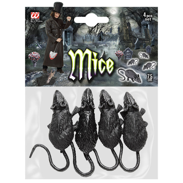 Halloween Ratón Falso 9cm 4pcs