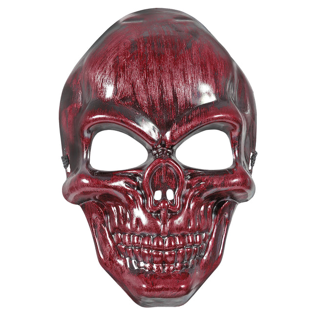 Máscara de Halloween Calavera Roja Burdeos