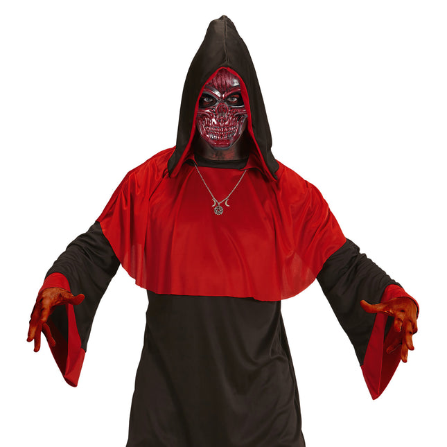 Máscara de Halloween Calavera Roja Burdeos
