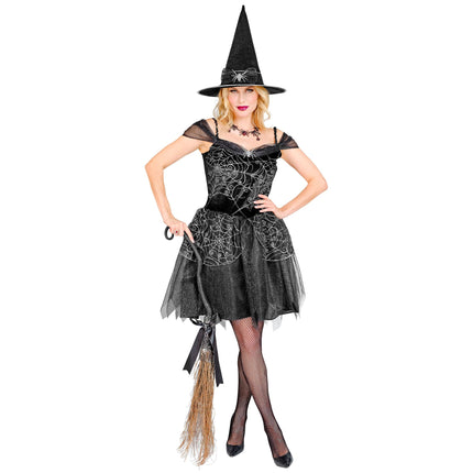 Disfraz de Halloween de Bruja Negra para Mujer 2 piezas