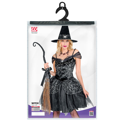 Disfraz de Halloween de Bruja Negra para Mujer 2 piezas