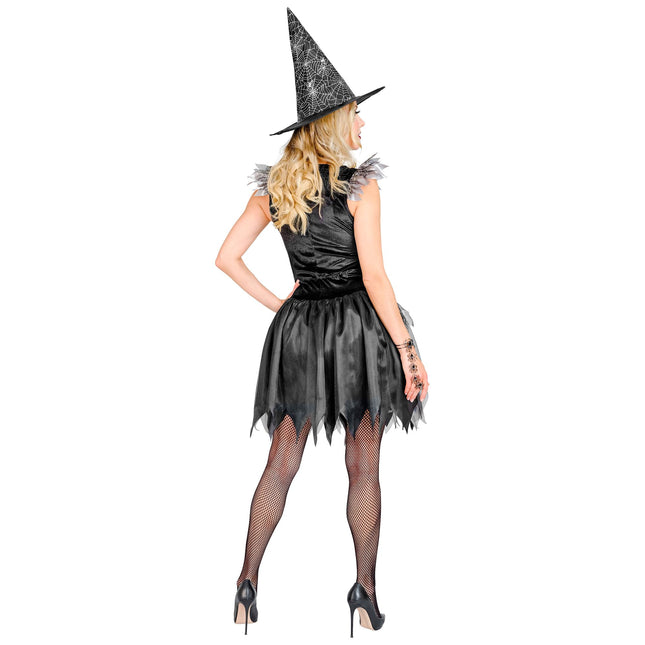 Disfraz de Halloween de Bruja Negra Plateada para Mujer