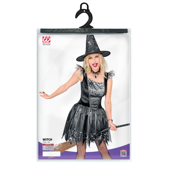 Disfraz de Halloween de Bruja Negra Plateada para Mujer