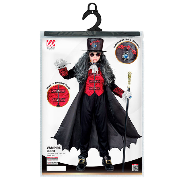 Disfraz de Halloween Rojo Negro Vampiro Infantil