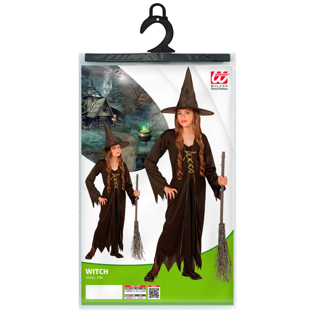Disfraz Halloween Bruja Marrón Niño