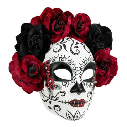 Dia De Los Muertos Mascara Con Rosas