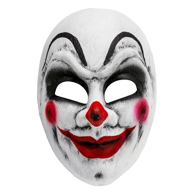 Máscara Halloween Blanca Roja Payaso