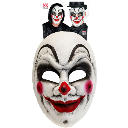 Máscara Halloween Blanca Roja Payaso