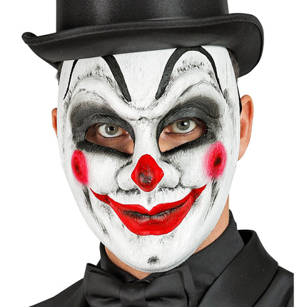 Máscara Halloween Blanca Roja Payaso