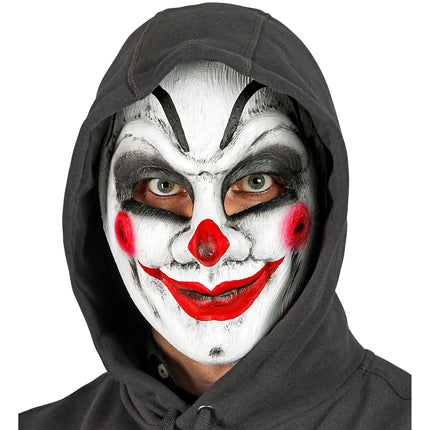 Máscara Halloween Blanca Roja Payaso