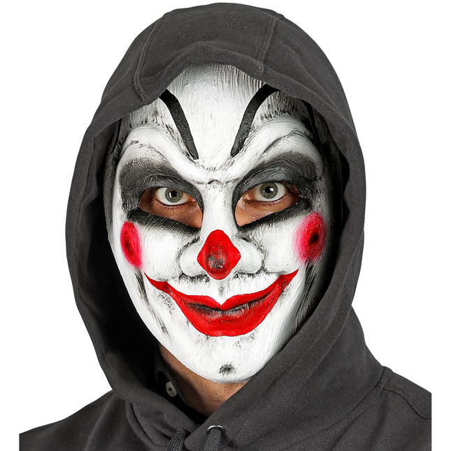 Máscara Halloween Blanca Roja Payaso