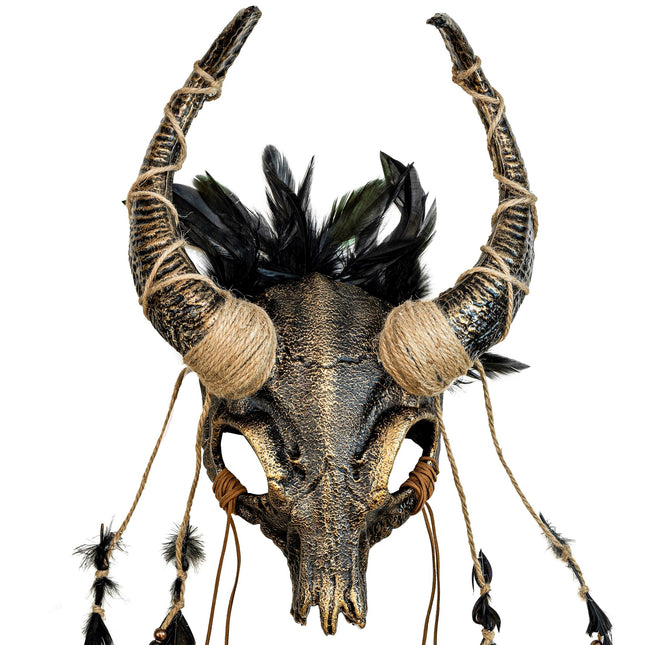 Máscara de Halloween Calavera con plumas