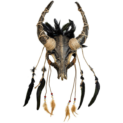 Máscara de Halloween Calavera con plumas
