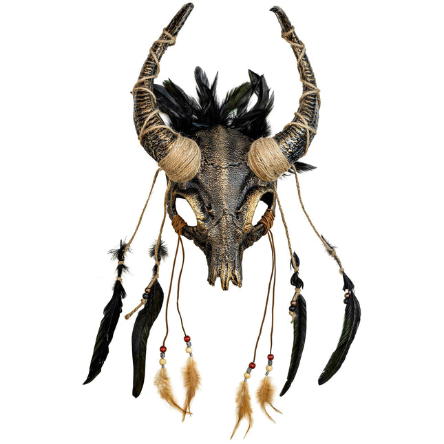 Máscara de Halloween Calavera con plumas