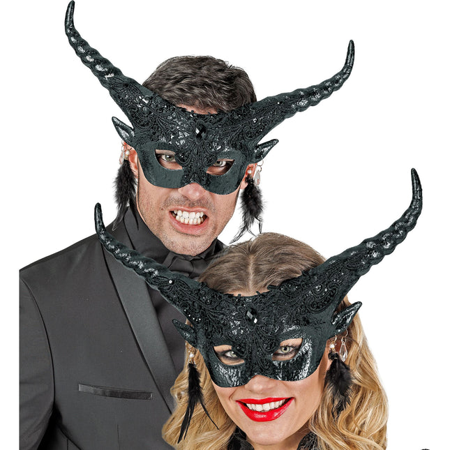 Halloween Máscara de ojos Diablo negro