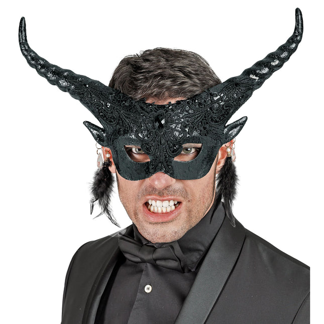 Halloween Máscara de ojos Diablo negro