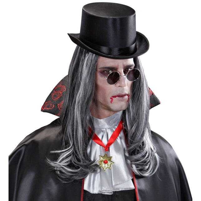 Peluca Gris Vampiro Victoriano