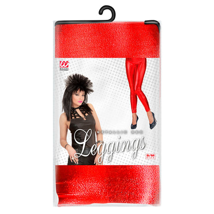 Legging rojo metalizado