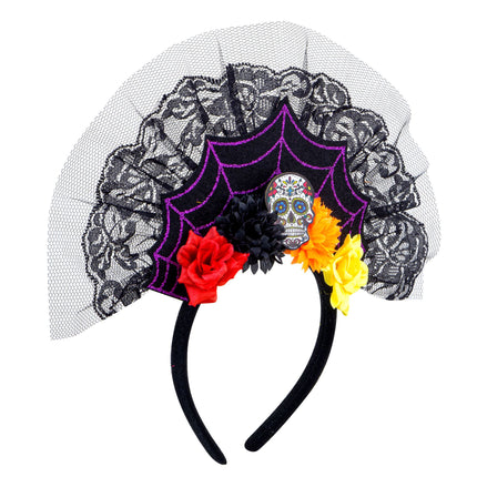 Abanico Diadema Día de los Muertos