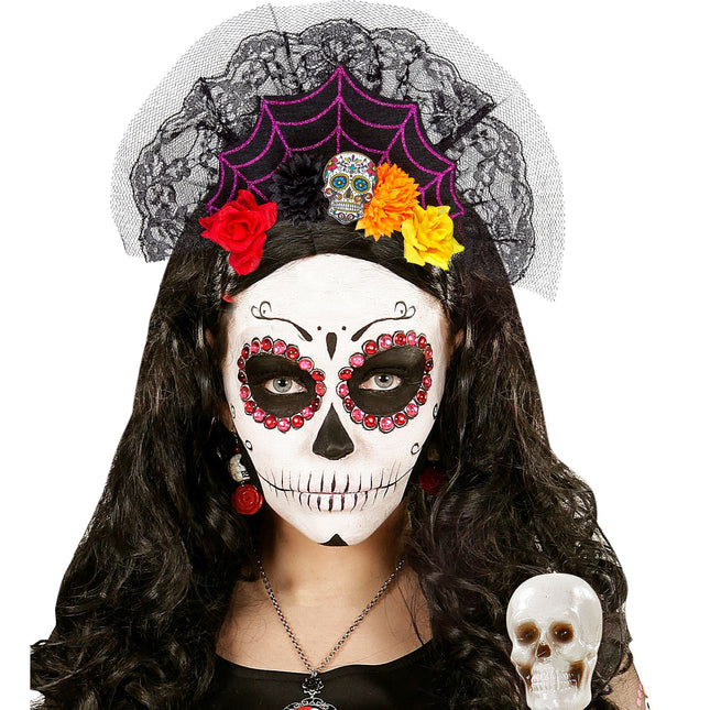 Abanico Diadema Día de los Muertos