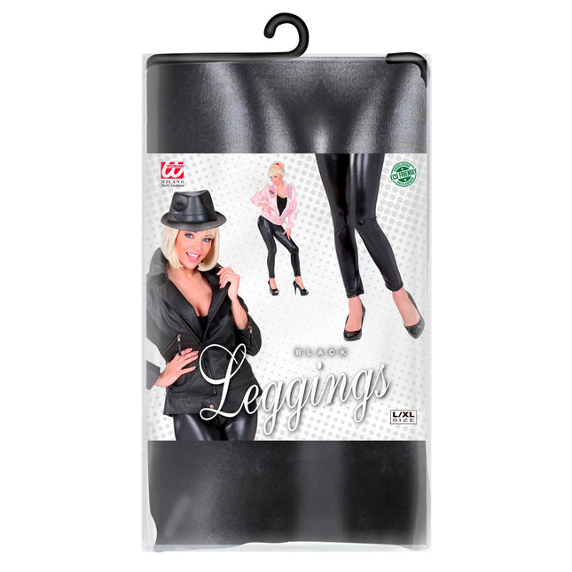 Leggings negros de piel sintética