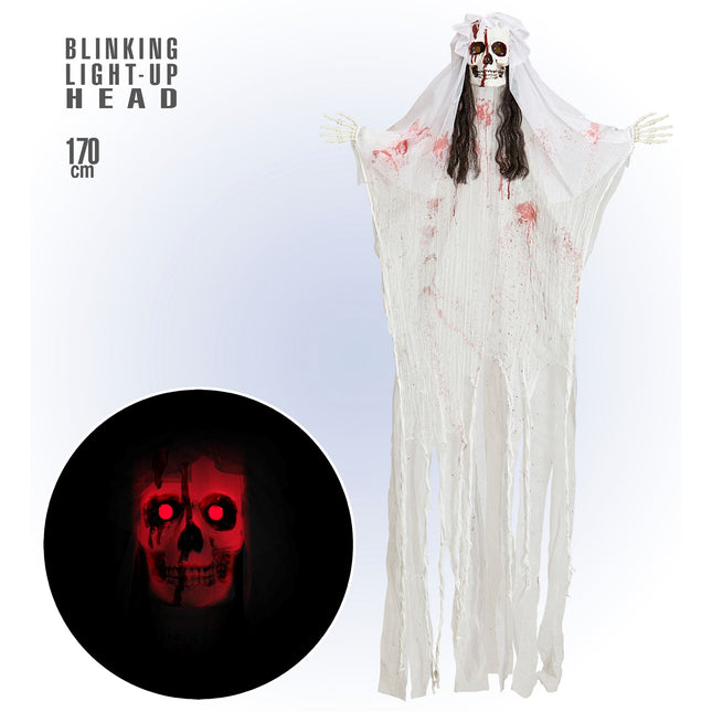 Muñeca de Halloween Esqueleto Novia 1,7m