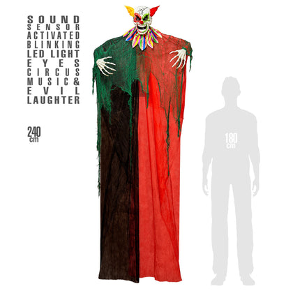 Muñeco Halloween Payaso Con Luz Y Sonido 2.4m