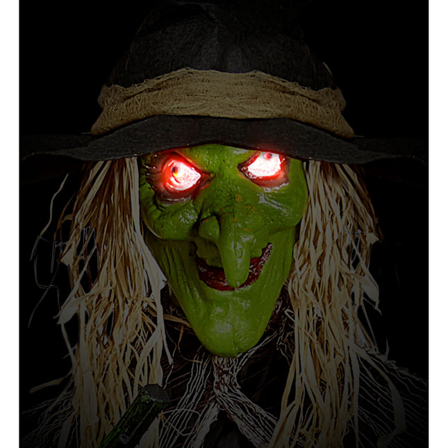 Halloween Decoración Colgante Bruja Con Luz Y Sonido 2,4m