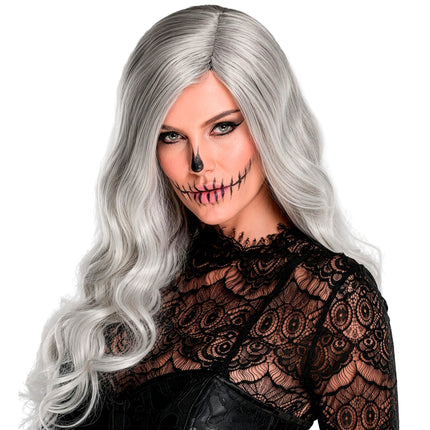Peluca de Halloween gris claro