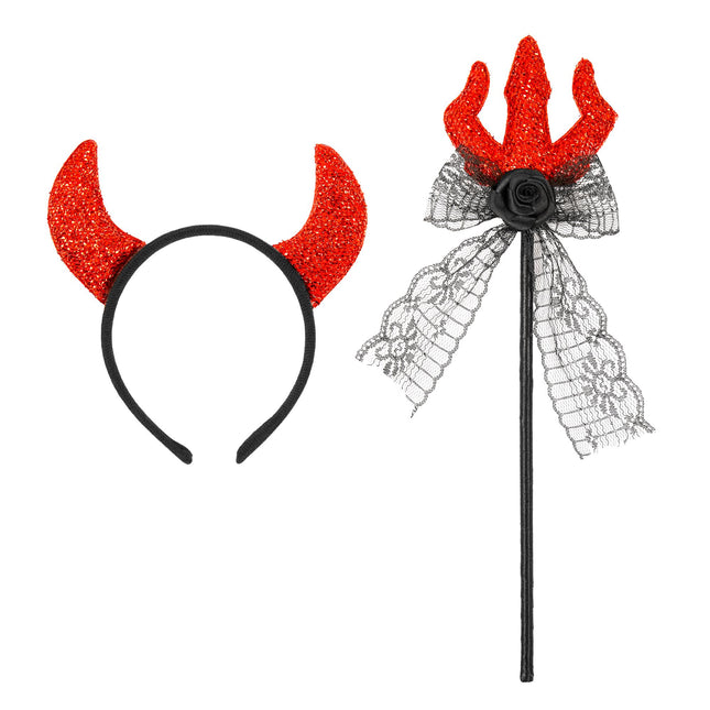 Juego de accesorios Diablo Diadema y Horquilla 2 piezas