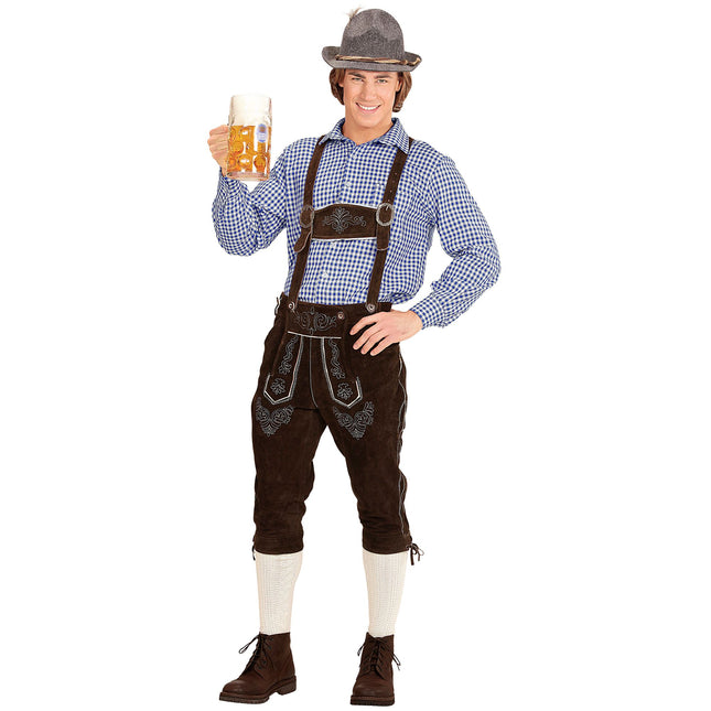Camisa Oktoberfest Azul Blanco Hombre