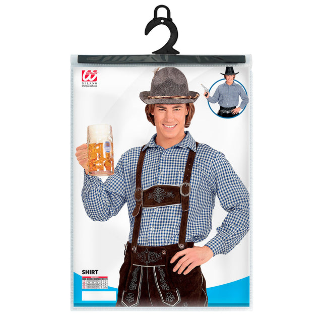 Camisa Oktoberfest Azul Blanco Hombre