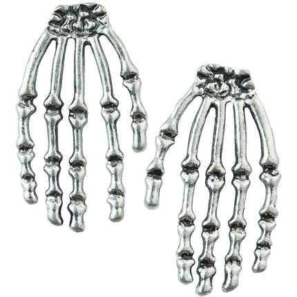 Pendientes de Halloween con forma de mano de esqueleto