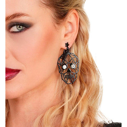 Pendientes de Halloween con esqueletos