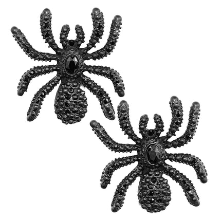 Pendientes de Halloween con arañas y strass