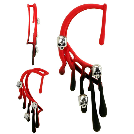 Pendiente de oreja de Halloween de imitación con forma de piercing y sangre