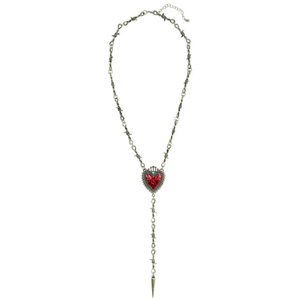 Collar de Halloween con corazón y alambre de púas