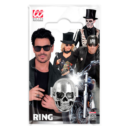 Anillo de Halloween con calavera brillante