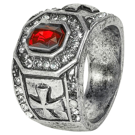 Anillo de Halloween con piedra preciosa roja