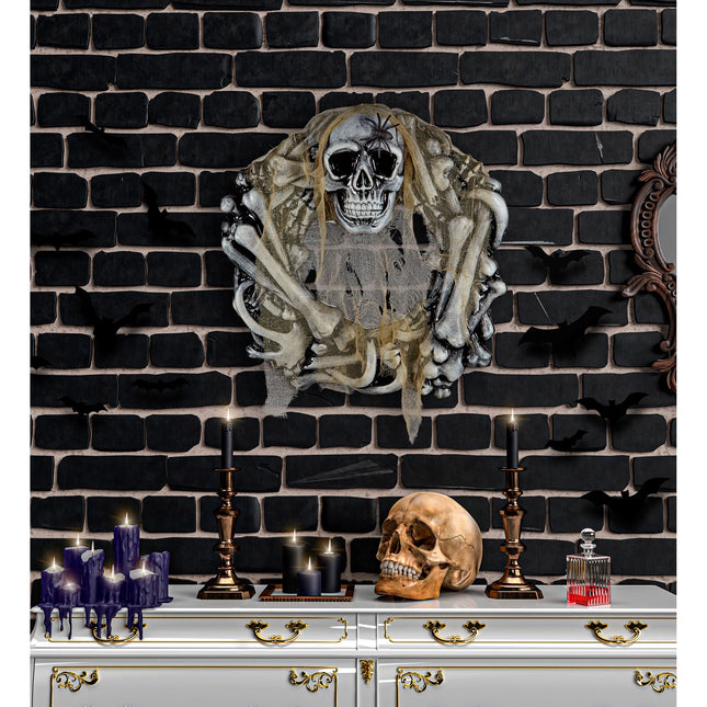 Halloween Decoración de Pared Corona de Huesos 50cm